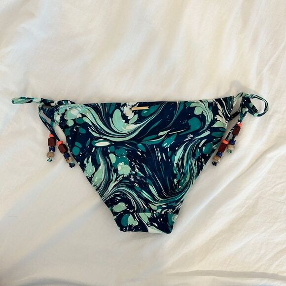 NWT Stella McCartney Bikini Bottoms Blue Marble Print Large String Bikini - Picture 2 of 7